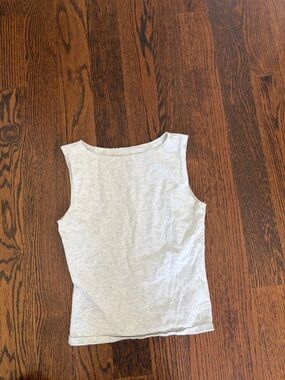 Brandy Melville Light Gray Ribbed Tank Top